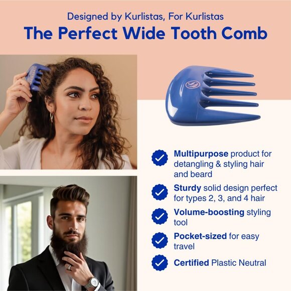 Kazmalaje KurlsPlus Pick, Cobalt Blue - Picture 8 of 9